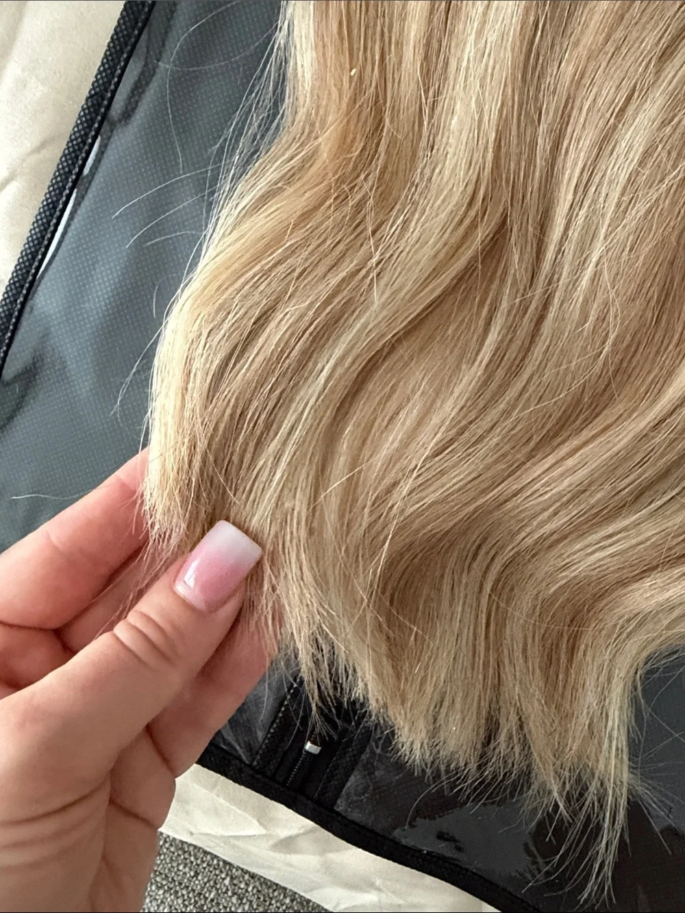 Blonde Clip-In Halo Human Hair Extensions - Natural Light Blonde 17”